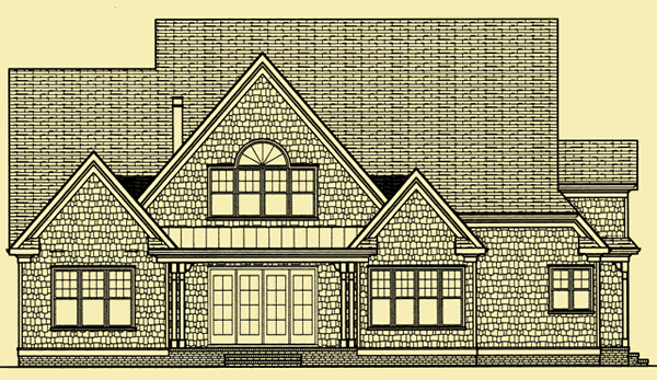 Rear Elevation For Shingled Two-Story