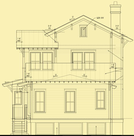 Rear Elevation For Side Entry Charleston Classic