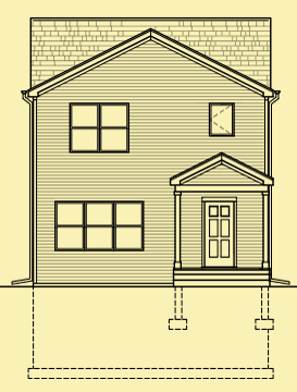 Rear Elevation For Simple Cottage