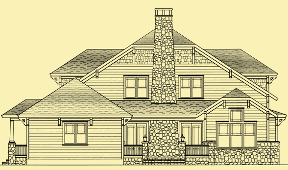 Rear Elevation For Southern Craftsman