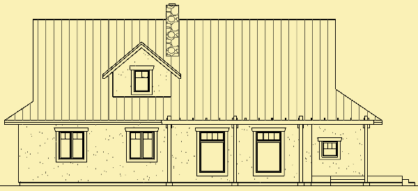 Rear Elevation For Straw Bale Country Home