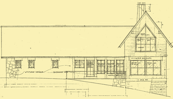 Rear Elevation For Timbered Lake Retreat