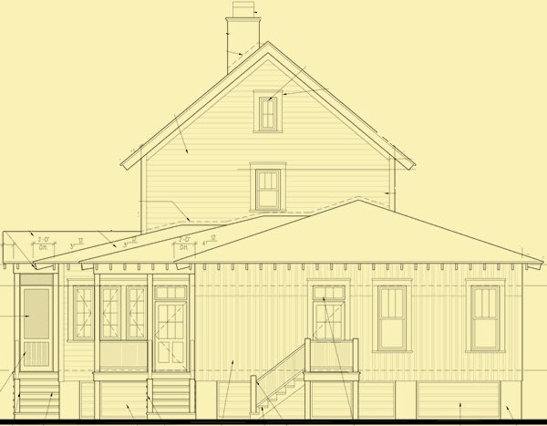Rear Elevation For Traditional Southern Charmer