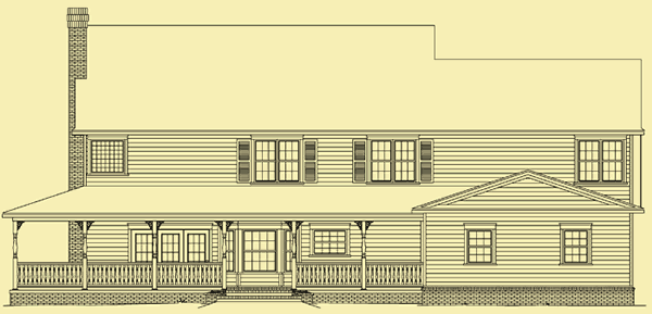 Rear Elevation For Wrap-Around Porch