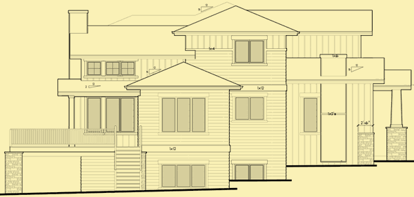 Side 1 Elevation For 4 Bedrooms With Master on Main
