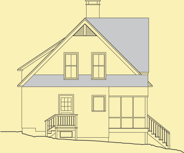 Side 1 Elevation For A Forest Cottage