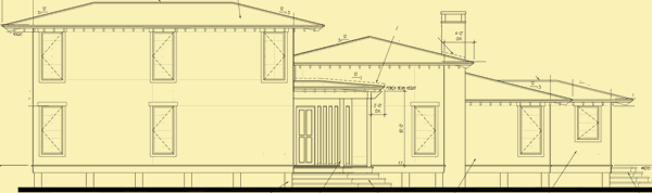Side 1 Elevation For A House With Two Wings