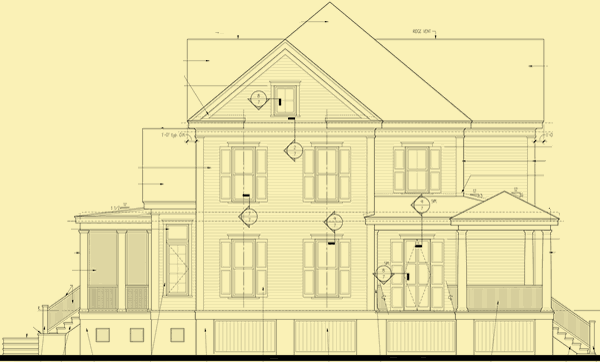 Side 1 Elevation For A Simple Southern Gem