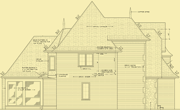Side 1 Elevation For Brick & Stone