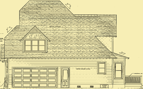 Side 1 Elevation For Country Tudor