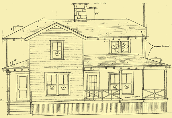 Side 1 Elevation For Cow Island Camp Cottage