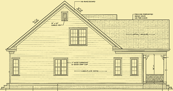 Side 1 Elevation For Cozy Colonial