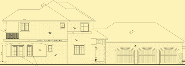 Side 1 Elevation For French Country Style