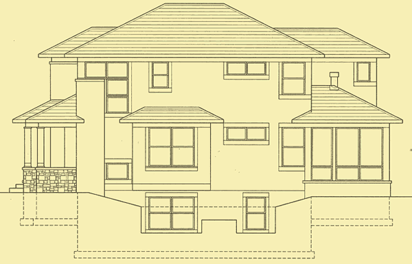Side 1 Elevation For Modern Prairie Cottage