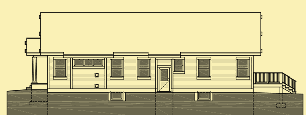 Side 1 Elevation For Narrow Lot Cottage