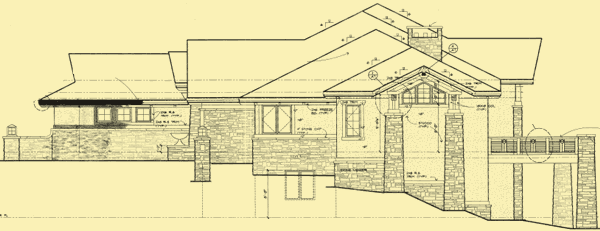 Side 1 Elevation For Ranch-Style Craftsman