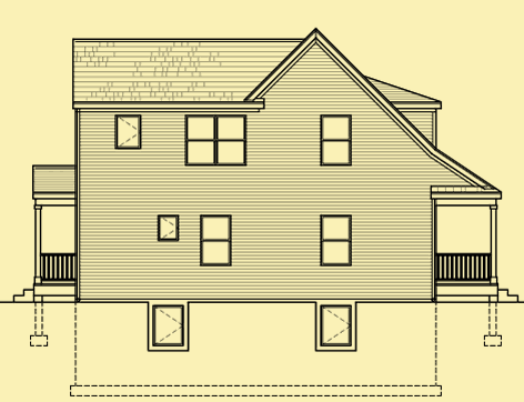 Side 1 Elevation For Simple Cottage