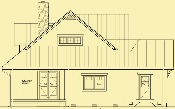 Side 1 Elevation For Straw Bale Country Home