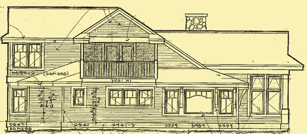 Blueprint Camp Curry, Rufus Green Bungalow (Cabin 90) Plan and Elevati -  Historic Pictoric