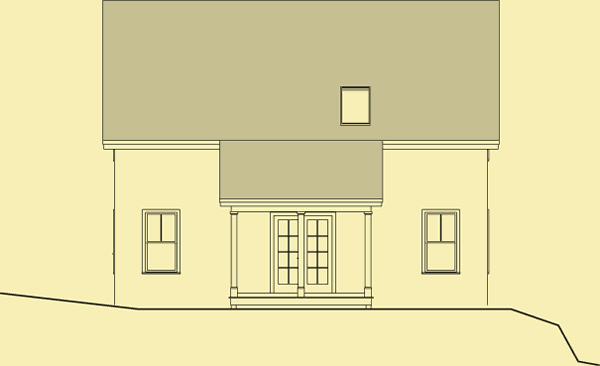 Side 2 Elevation For A Blue Hill Farmhouse