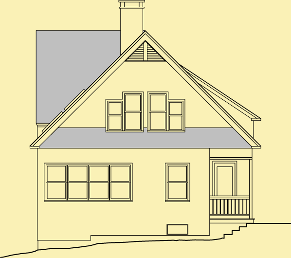 Side 2 Elevation For A Forest Cottage