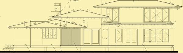 Side 2 Elevation For A House With Two Wings