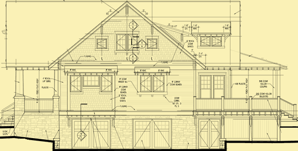 side 2 elevation for carolina craftsman cottage