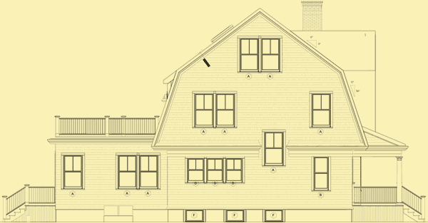 Side 2 Elevation For Gambrel House