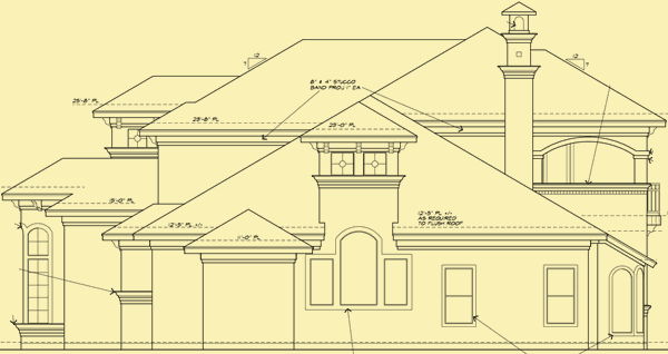 Side 2 Elevation For Mediterranean Style Villa