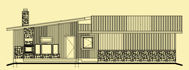 Side 2 Elevation For Modern ICF Ranch House