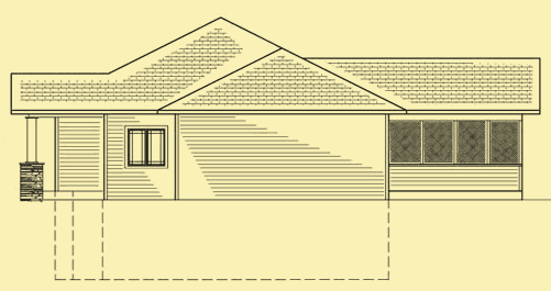 Side 2 Elevation For Passive Solar Ranch House