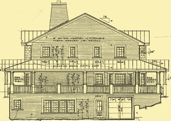 Side 2 Elevation For Quintessential Farmhouse