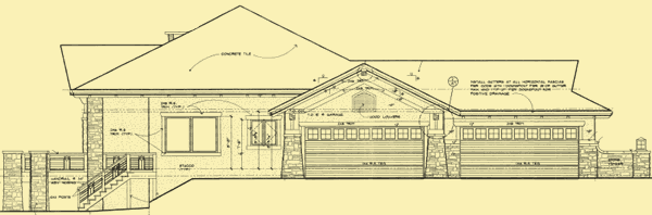 Side 2 Elevation For Ranch-Style Craftsman