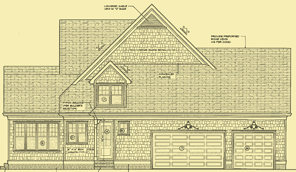 Side 2 Elevation For Shingled Two-Story