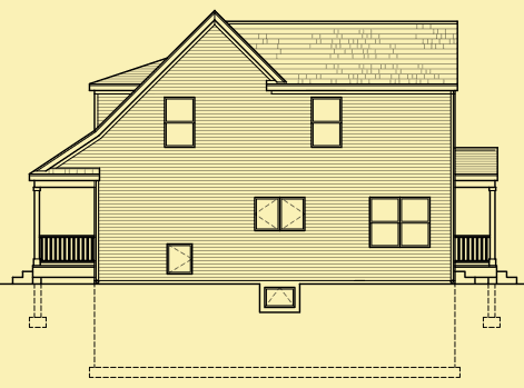 Side 2 Elevation For Simple Cottage