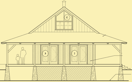 Side 2 Elevation For Timber Cabin