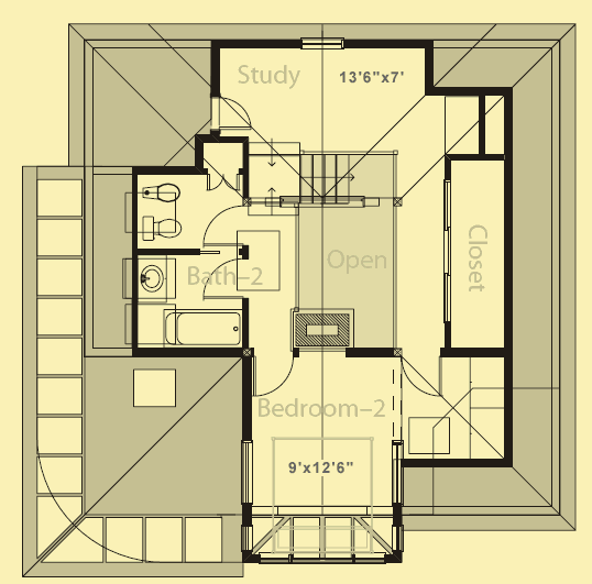 Upper Level Floor Plans For A Sunny Place in the Forest