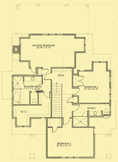 Upper Level Floor Plans For Carolina Craftsman Cottage