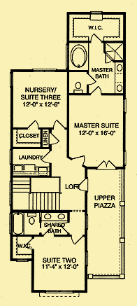 Upper Level Floor Plans For Carolina Narrow Lot