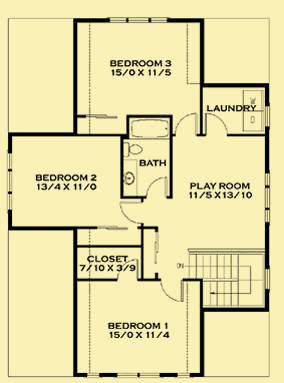 Upper Level Floor Plans For Classic Bungalow 2