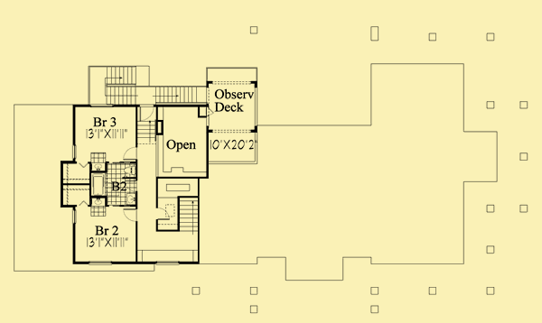 Upper Level Floor Plans For Contemporary Mission Style
