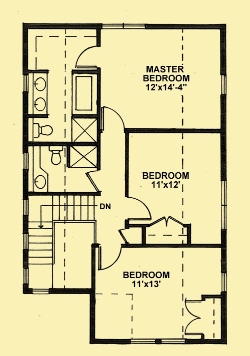 Upper Level Floor Plans For Cottage Revival
