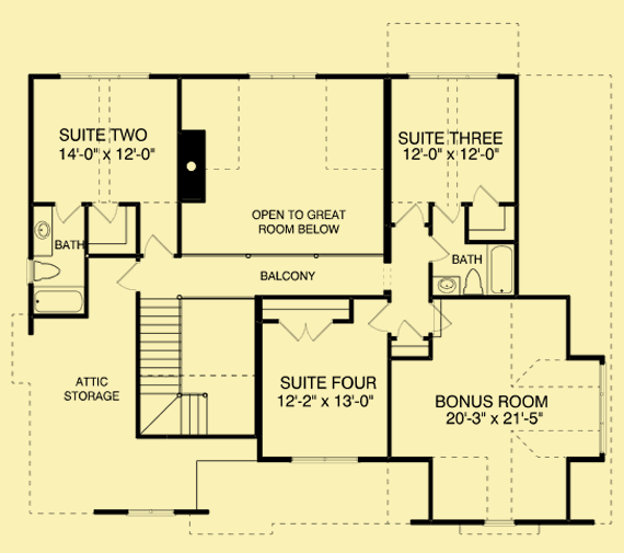 Upper Level Floor Plans For Country Tudor
