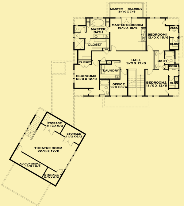 Upper Level Floor Plans For Craftsman Lodge Home