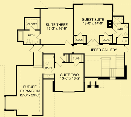 Upper Level Floor Plans For French Country Home