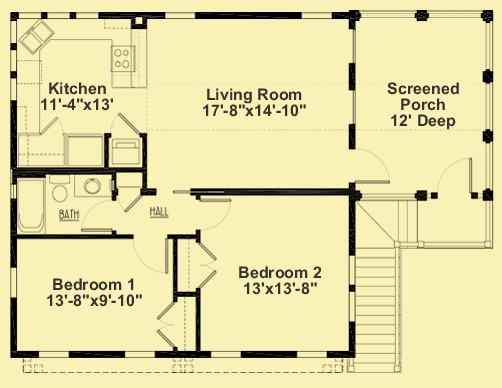Simple 2 Bedroom Apartment Floor Plans, Garage Apartment House Plans Free
