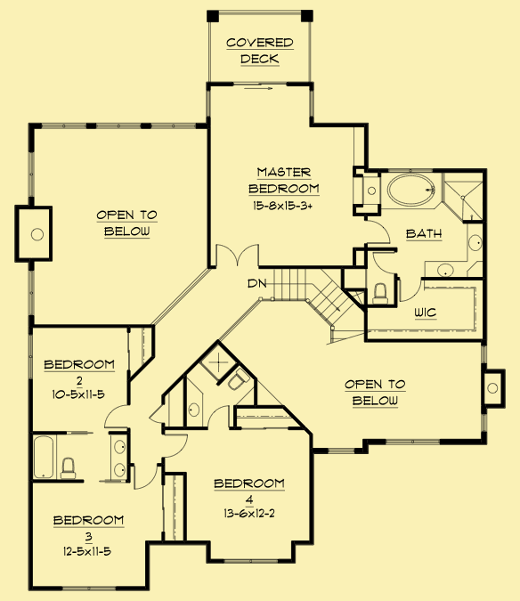 Contemporary House Plans For 2 Story Home With 45 Bedrooms