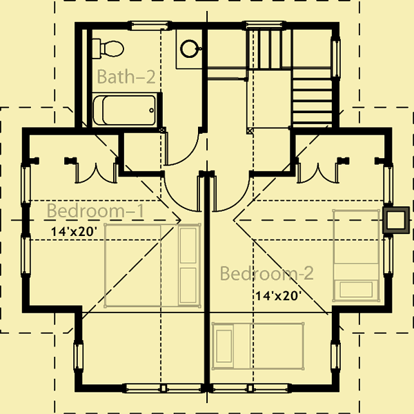 Upper Level Floor Plans For Lakeside Guest House