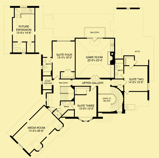 Upper Level Floor Plans For Manor House