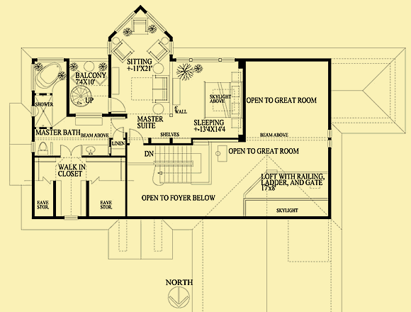 Upper Level Floor Plans For Master with 180 View